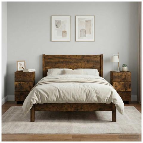 Comodino 2 pz Rovere Fumé 33,5 x 34,5 x 60 cm Legno composito - Foto 2