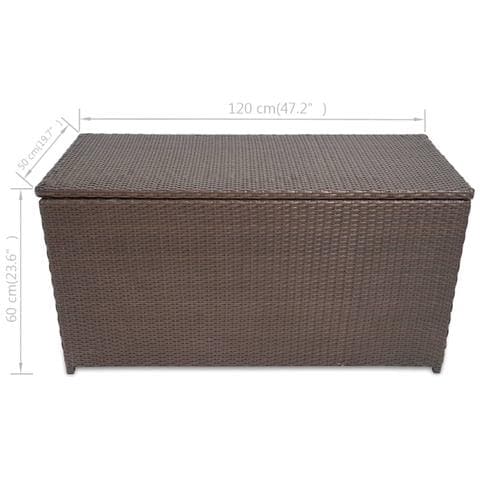 Baule da Giardino Marrone 120x50x60 cm in Polyrattan - Foto 2