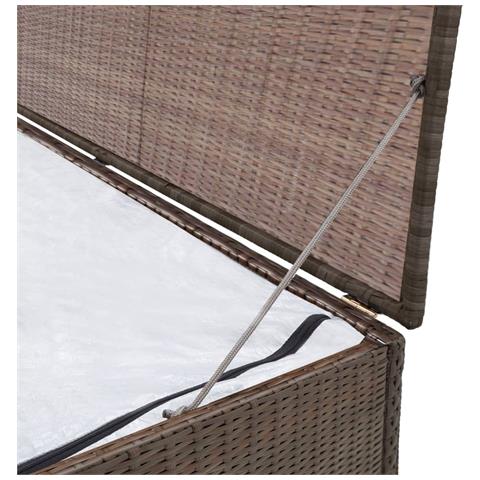Baule da Giardino Marrone 120x50x60 cm in Polyrattan - Foto 5
