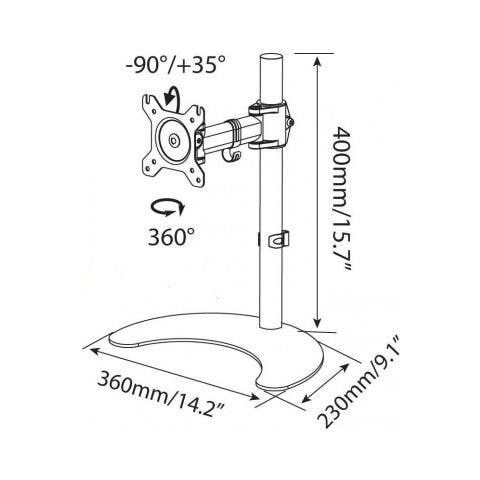 Supporto da Scrivania ICA-LCD 3400 per Monitor LCD 13'' - 27'' con Base Portata 8 Kg - Foto 2