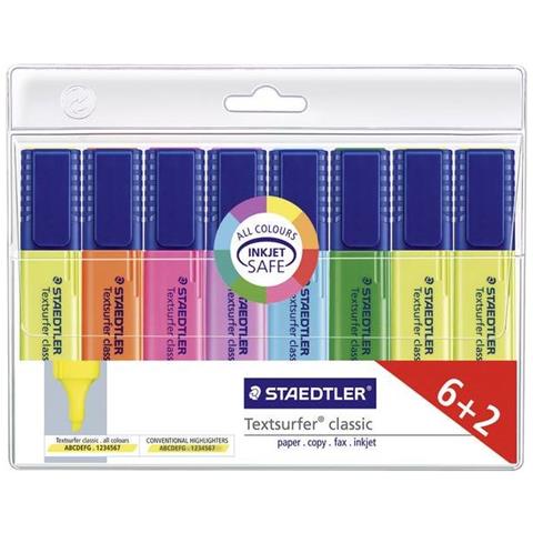 Evidenziatore Textsurfer® Classic 8 Pz. Giallo, Rosso, Rosa, Blu, Turchese, Arancione, Verde, Violetto 1 Mm, 5 - Foto 1
