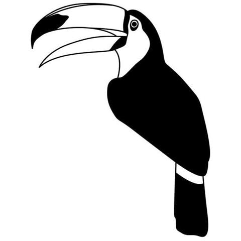 Uccello Tucano Timbro, Legno, Nero, 5 x 2,5 x 7 cm - Foto 2