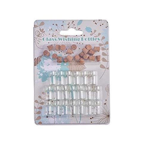 20 Pezzi Mini Vasi Di Vetro Bottiglie Con Tappi Di Sughero Perlina Contenitori Circa 18 Millimetri Di Lunghezza 10mm Di Diametro - Foto 4