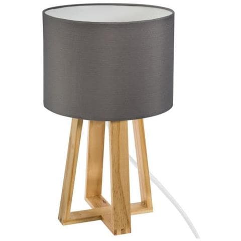 Piantana In Legno - H. 34,5 Cm - Grigio Chiaro - Foto 1