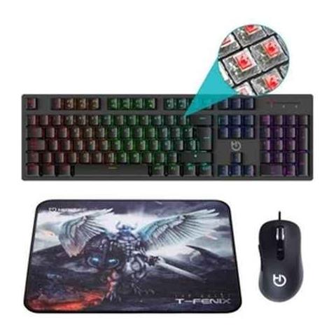 Hiditec Combo Gaming Gk400 Tecl+rat+alfombrilla - Foto 1