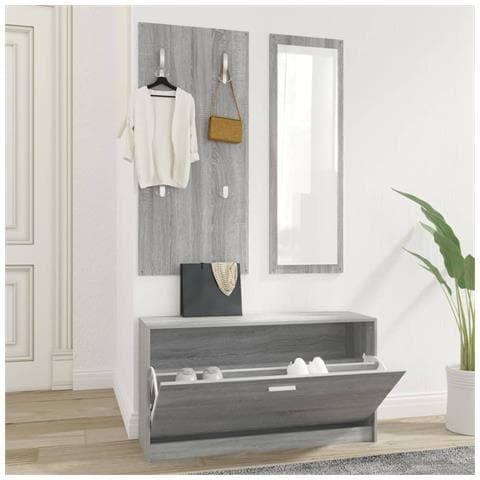 Set Scarpiere 3 In 1 Grigio Sonoma In Legno Multistrato - Foto 6