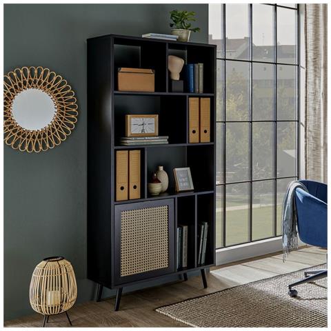 Libreria Vienna20a Nera Con Frontali Effetto Vimini - Foto 2