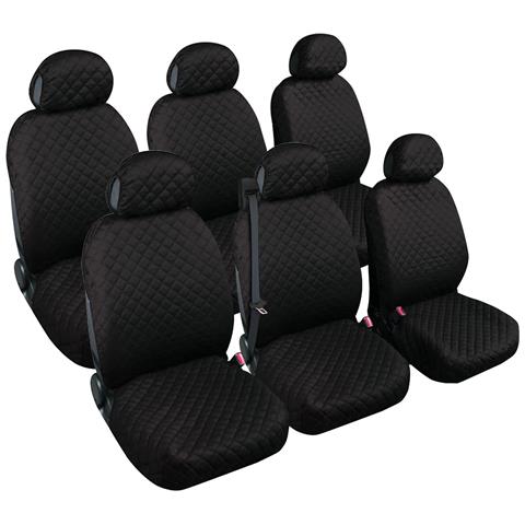 Coprisedili Auto Compatibili Per Multipla, Made In Italy, Set Coprisedili Anteriori E Posteriori, 6 Posti, Airbag Compatibile, Poggiatesta Incluso Colore - Nero - Foto 1