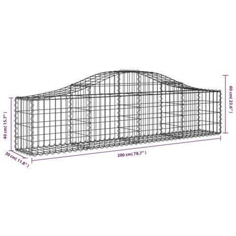 Cesto Gabbione Ad Arco 200x30x40/60 Cm Ferro Zincato - Foto 4