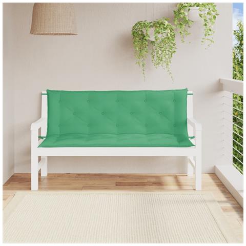 Cuscini Per Panca 2 Pz Verdi 150x50x7 Cm In Tessuto Oxford - Foto 1