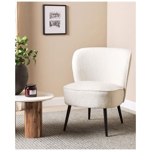 Poltrona Bouclé Bianco Voss - Foto 1