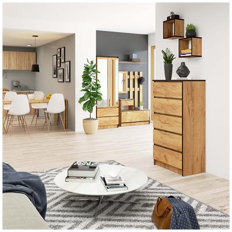 Cassettiera K60, 5 cassetti, 60x40x121 cm, Colore Quercia Craft - Foto 5