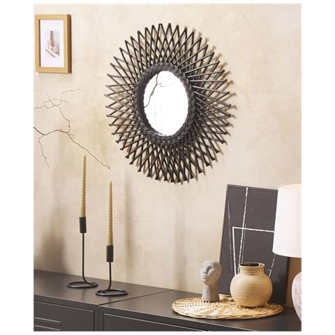 Specchio Tagolu Rattan Nero - Foto 1