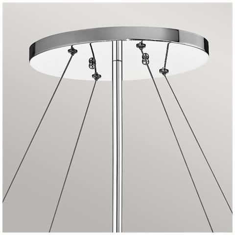 Lampadario Contemporaneo Piper Acciaio Cromo Lucido Grande 6 Luci E14 - Foto 2