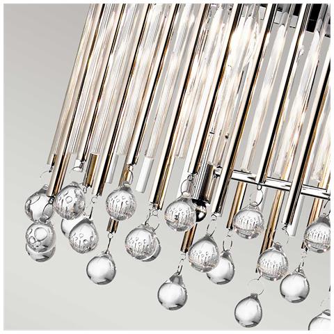 Lampadario Contemporaneo Piper Acciaio Cromo Lucido Grande 6 Luci E14 - Foto 4