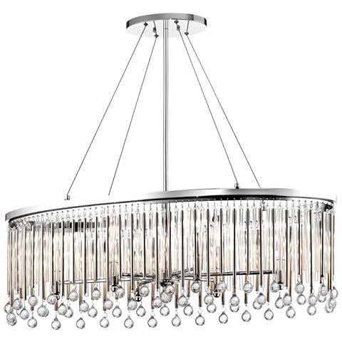 Lampadario Contemporaneo Piper Acciaio Cromo Lucido Grande 6 Luci E14 - Foto 1