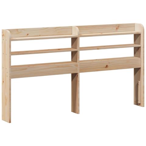 Testiera Con Ripiani 160 Cm In Legno Massello Di Pino - Foto 2