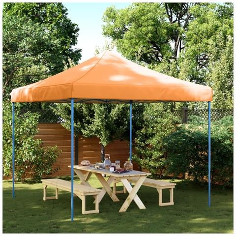 Tenda Da Festa Pieghevole Pop-up Arancione 292x292x315 Cm - Foto 8