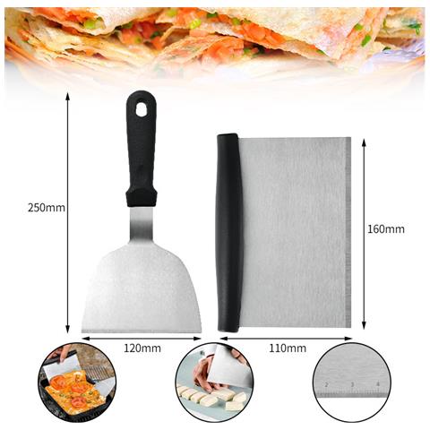 Set Di Strumenti Per Barbecue In Acciaio Inossidabile Con Spatola Per Piastra Da 14 Pezzi - Foto 4