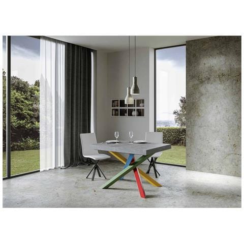 Tavolo Allungabile 90x120/224 Cm Volantis Premium Cemento Telaio 4/b - Foto 4