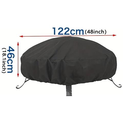 Copertura Per Braciere - 85x40cm - Nero - Resistente Alle Intemperie S - Foto 5