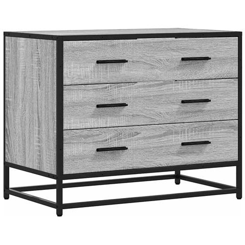 Cassettiera Grigio Sonoma 70x41x56 cm in Legno Multistrato - Foto 1