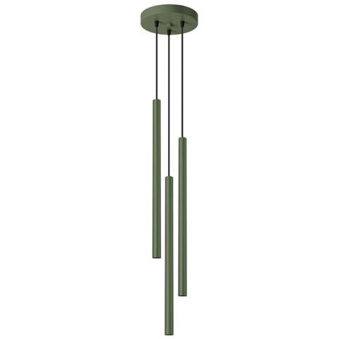 Lampada A Sospensione Pastelo 3p Verde Oliva Sl. 1521 - Moderno Lampada A Sospensione Verde Oliva 104x19.5x19.5 Cm - Foto 1