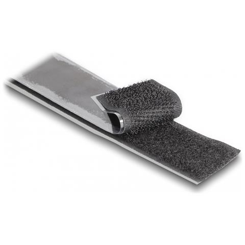 Nastro autoadesivo con chiusura a strappo pesante L 25 m x L 25 mm nero - Foto 2