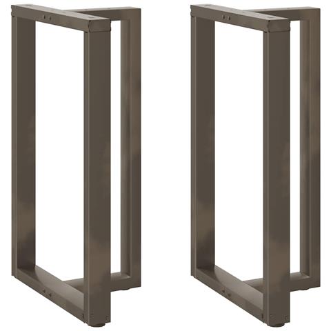 Gambe Tavolo Bar A T 2 Pz Naturale 60x35x(100-101) Cm Acciaio - Foto 1