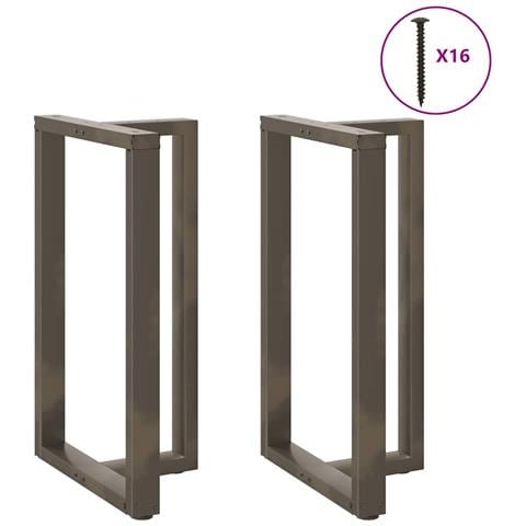 Gambe Tavolo Bar A T 2 Pz Naturale 60x35x(100-101) Cm Acciaio - Foto 3