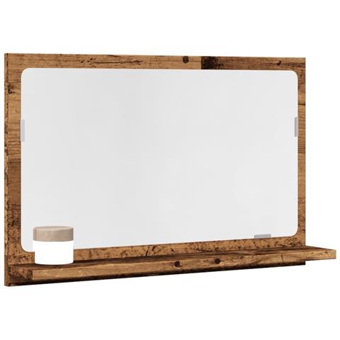 Mobile Da Bagno Con Specchio Legno Antico 60x11x37cm Truciolato - Foto 1