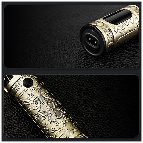 Rasatore Per Capelli E Barba Lm-800. Design Vintage Completamente In Metallo. Con Pettini Da 1 A 4 Mm E Set Di Accessori. Batteria Ricaricabile. - Foto 2