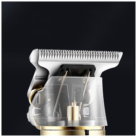 Rasatore Per Capelli E Barba Lm-800. Design Vintage Completamente In Metallo. Con Pettini Da 1 A 4 Mm E Set Di Accessori. Batteria Ricaricabile. - Foto 6