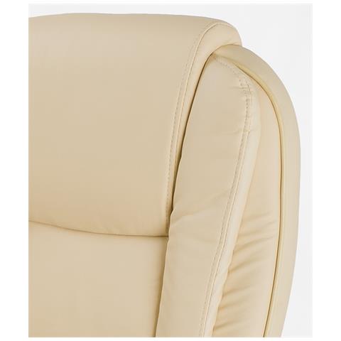 Poltrona Da Ufficio Sedia Girevole Da Scrivania In Ecopelle Traspirante Color Beige Modello Cover - Foto 4