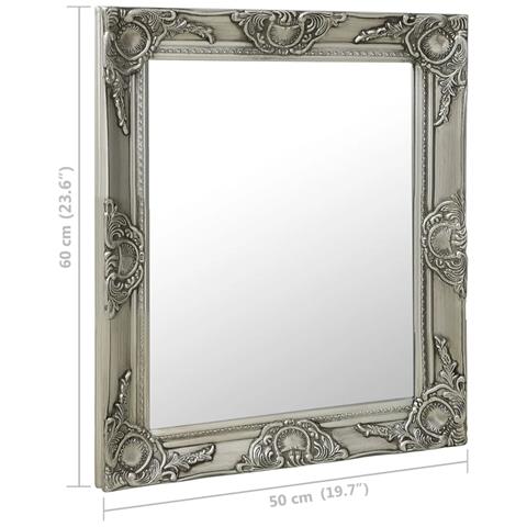 Lusso Casadino -  Specchio Da Parete Stile Barocco 50x60 Cm Argento - Foto 6