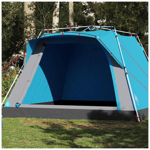 Tenda da Campeggio Cabina 4 Persone Blu a Rilascio Rapido - Foto 1