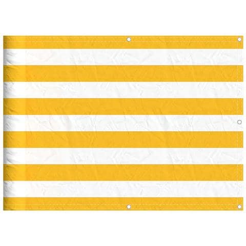 Paravento per Balcone Striscia Gialla e Bianca 75x700 cm - Foto 1