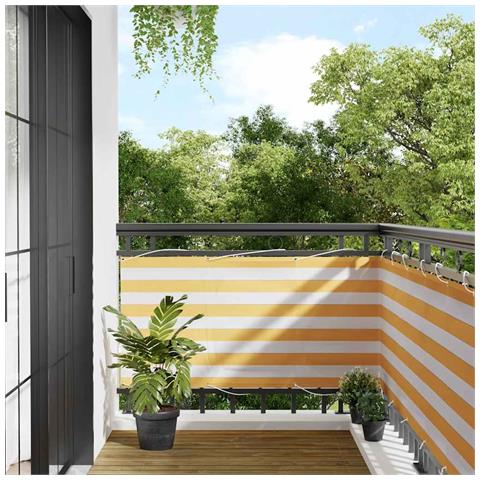 Paravento per Balcone Striscia Gialla e Bianca 75x700 cm - Foto 2