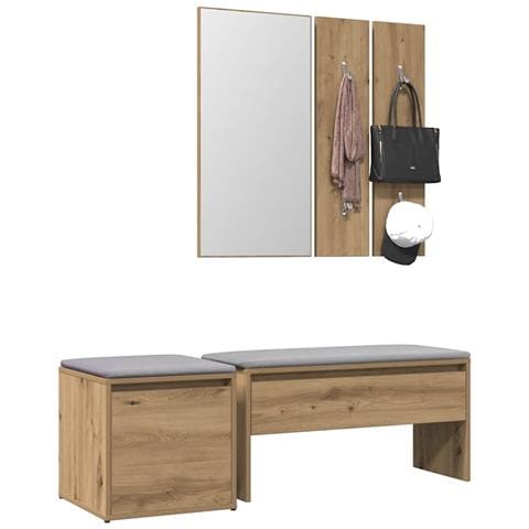 Set di Mobili da Corridoio Rovere Artigianale Legno Multistrato - Foto 2