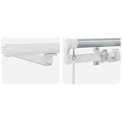 Tenda Retrattile Manuale con LED Bianca 450x300 cm, Tessuto di Ricambio per Tenda  per Struttura 4.5x3 m Bianca - Foto 9