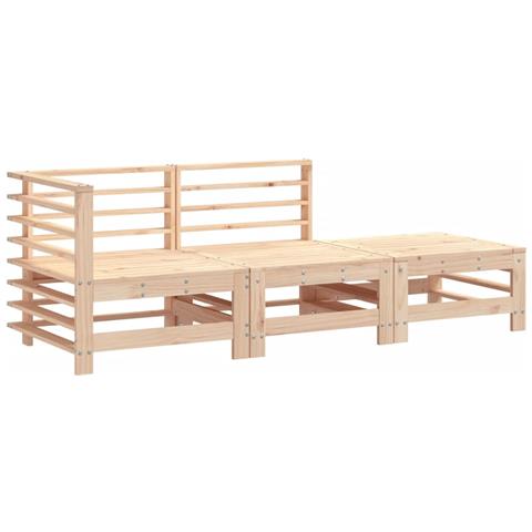 Set Salotto da Giardino 3 pz in Legno Massello di Pino - Foto 1