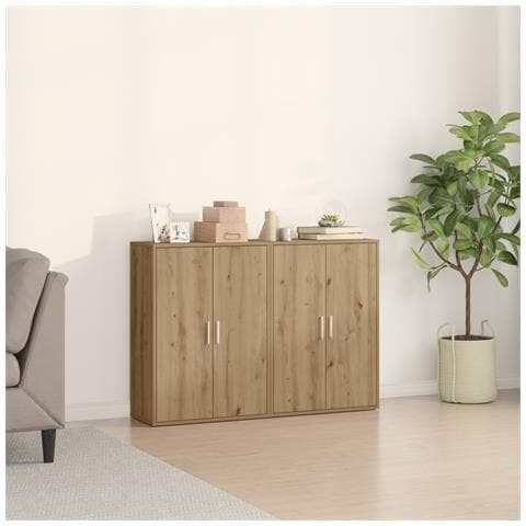 Sideboards 2 pcs Rovere artigianale 60x31x84 cm Legno ingegnerizzato - Foto 2