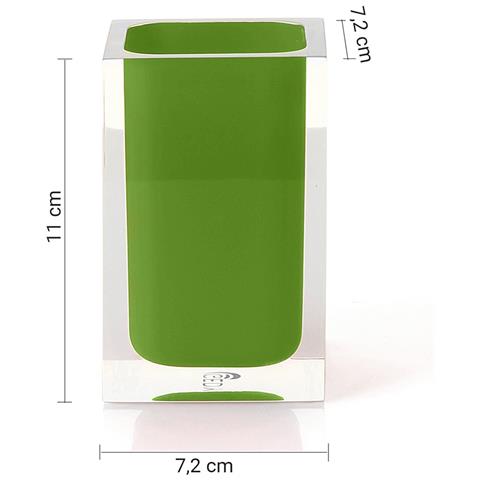 Portaspazzolini D'appoggio In Resina Ra98 Serie Rainbow Verde Acido - Foto 2