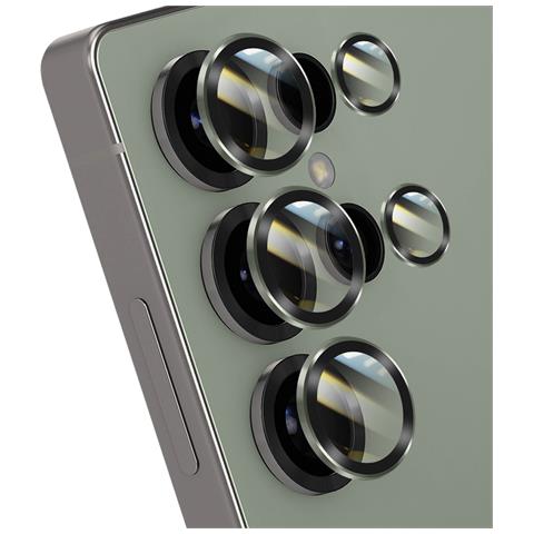 Vetro Temperato Per Fotocamera Per Galaxy S25 Ultra Telaio In Alluminio Antiurto, Verde Pallido - Foto 1
