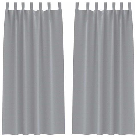 Tende con tende 2 pcs Grigio chiaro Poliestere - Foto 1
