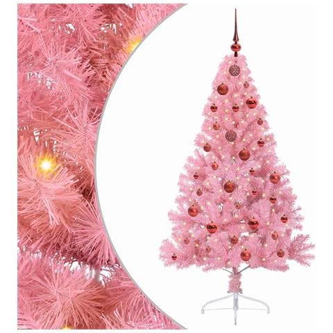 Albero di Natale artificiale con luci integrate Rosa 150 cm PVC - Foto 1