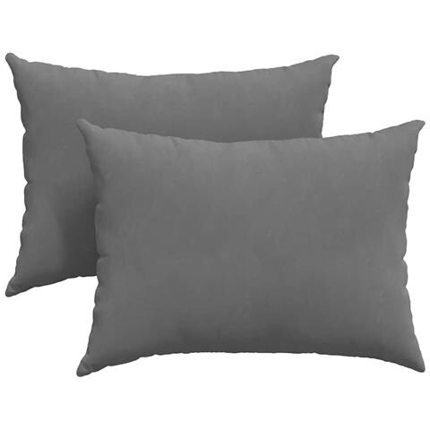 Cuscini da Divano 2 pcs Grigio scuro 70 x 50 cm Tessuto - Foto 1