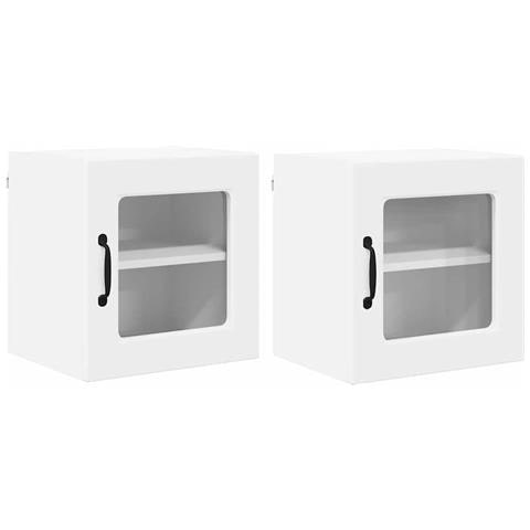 Pensile cucina 2 pcs Bianco 40 x 31 x 40 cm Legno multistrato - Foto 1