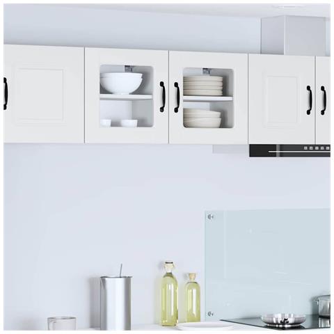 Pensile cucina 2 pcs Bianco 40 x 31 x 40 cm Legno multistrato - Foto 2