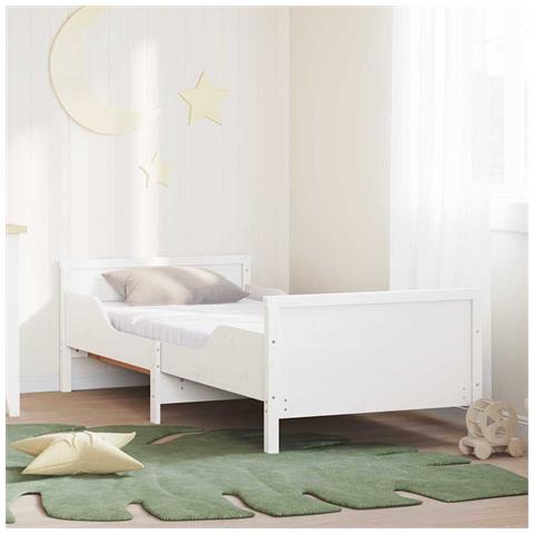 Struttura del letto Bianco 80 x 200 cm Legno di pino massello - Foto 2